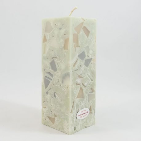 Terrazzokerze-Grau-Beige-Hellgruen-380