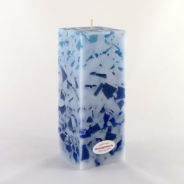 Mosaikkerze Viereck Blau