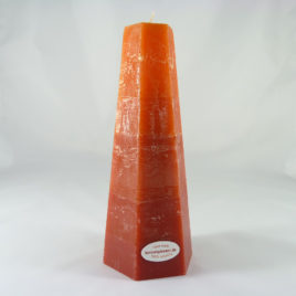 6-Eckpyramidenkerze in Orange und Rot