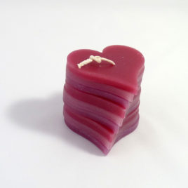 Stapelkerze in Herzform Pink
